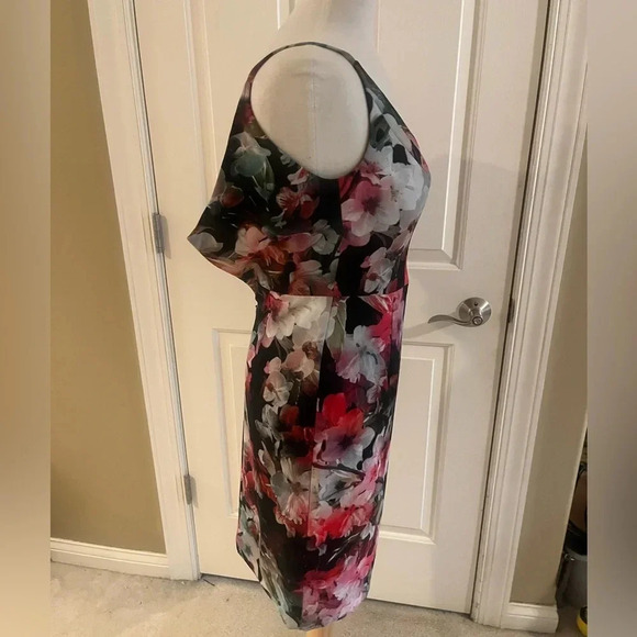 Black Halo Floral Spaghetti strap midi dress-NWT Size 4 - Picture 6 of 13